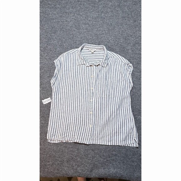 Orvis Tops - Orvis Shirt Womens Size M Blue & White Striped Button Front Collared Top